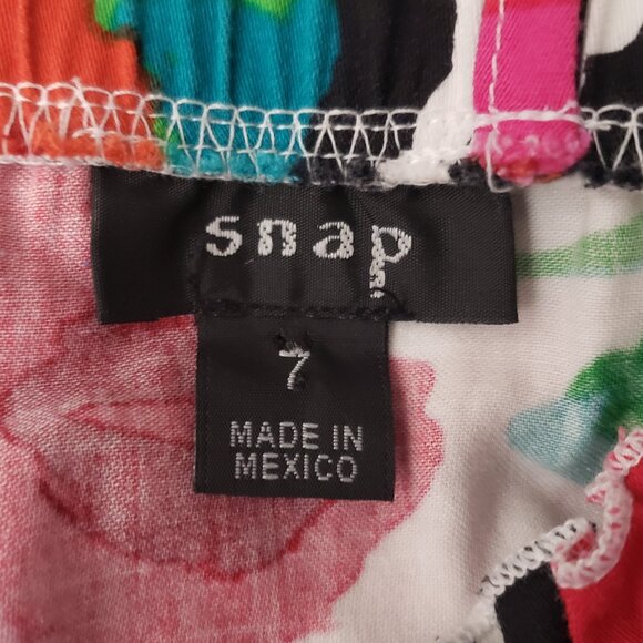 Snap Sleeveless Sundress Size 7 Lined Padded Tie Back Multicolor Floral Dress - Picture 9 of 9